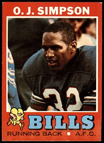 1971 Topps 260 O. J. Simpson Buffalo Bills (Foci Kártya) EX+ Számlák