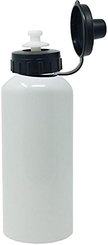 CustomGiftsNow gyűrűhordozó 20 Unciás 600ML Fehér Alumínium Víz Üveg, Fekete