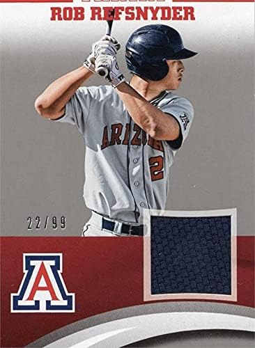 Rob Refsnyder játékos kopott jersey-i javítás Baseball kártya (Arizona Wildcats) Panini Csapat Gyűjtemény Ezüst RRUA