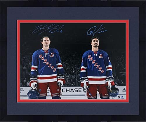 Keretes Jacob Trouba Chris Kreider New York Rangers Dedikált 16 x 20 Kettős Fénykép, - Dedikált NHL-Fotók