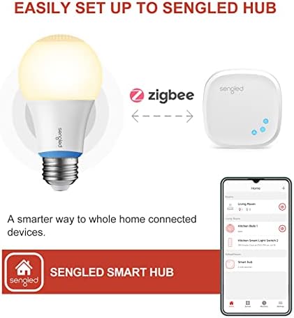 Sengled Intelligens Lámpa Izzó 100W, Zigbee Hub Szükséges, Puha, Fehér Okos Izzók Munka Alexa, a Google, SmartThings, Echo